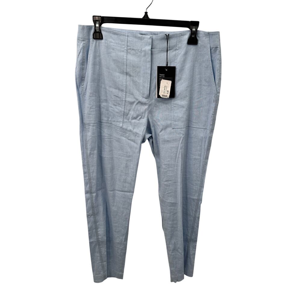 THEORY NWT Treeca Slim Crop Blue Linen Blend Pants // 8